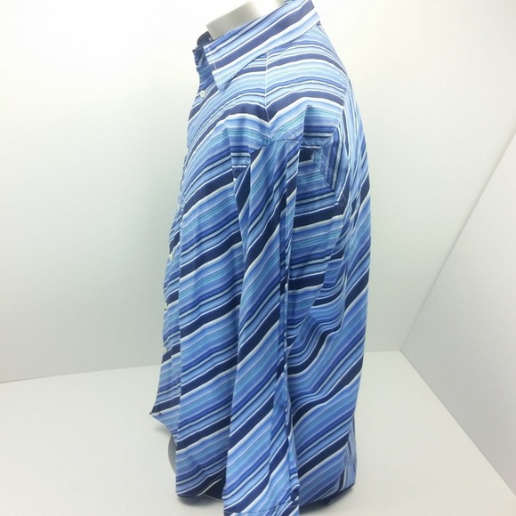 Tommy Hilfiger Striped Shirt Blue 80s 2 Ply Party - Picture 4 of 8